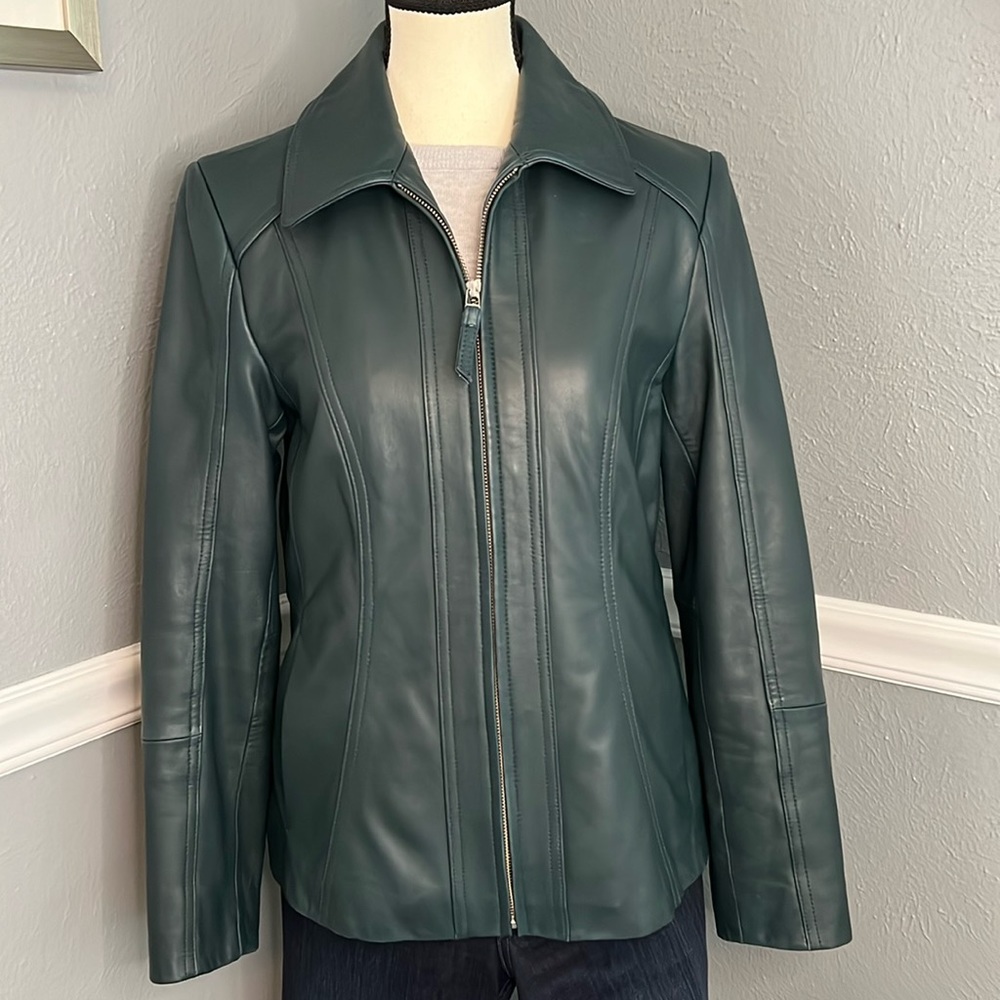 Preston & York NWT Night Teal Lambskin Leather Jacket